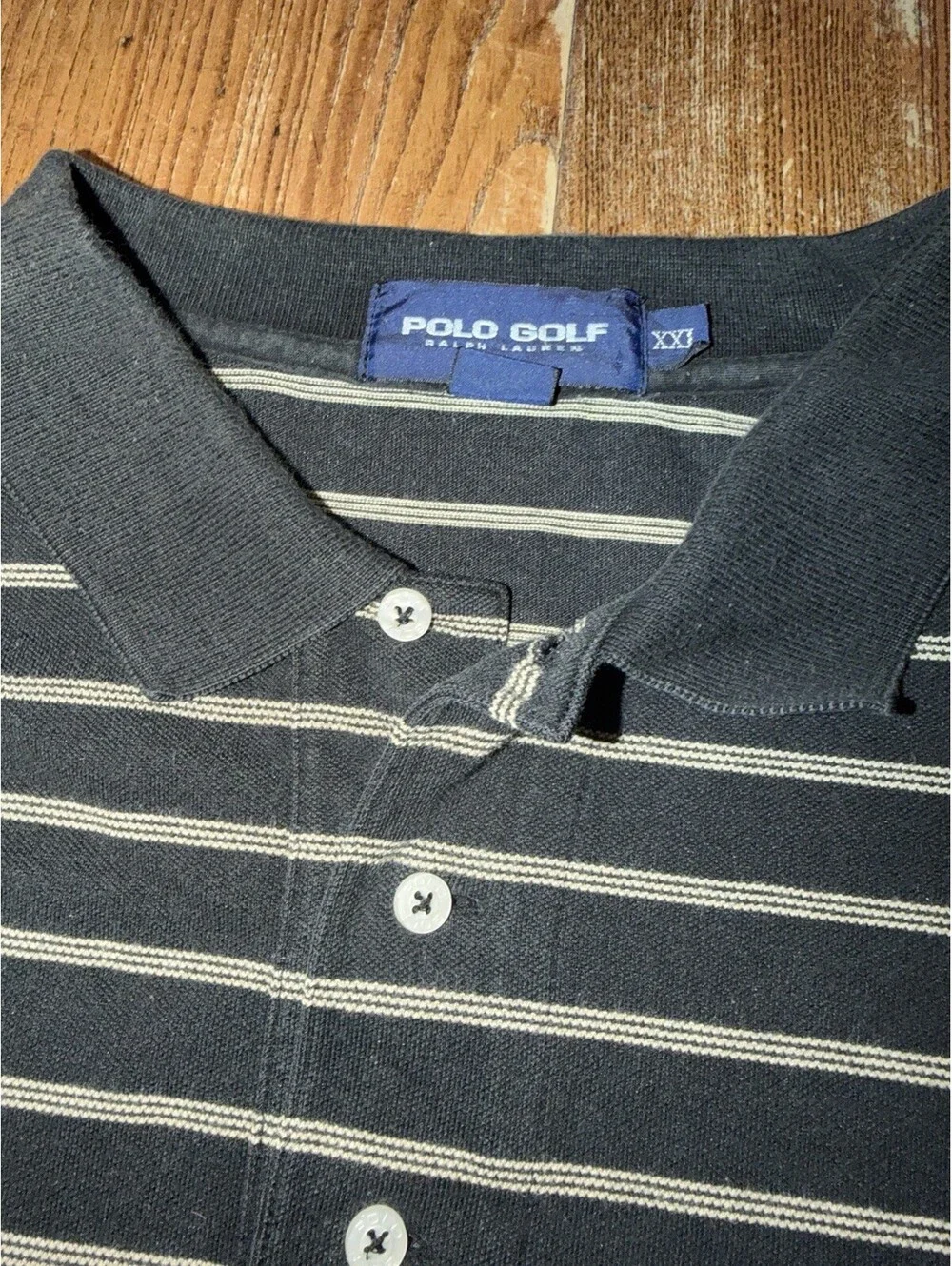 Polo Ralph Lauren Polo Shirt Men 2XL Black White Pony Golf